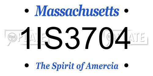 1IS3704 Massachusetts License Plate