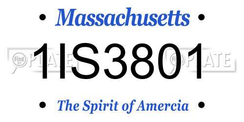 1IS3801 Massachusetts License Plate