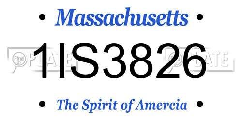1IS3826 Massachusetts License Plate