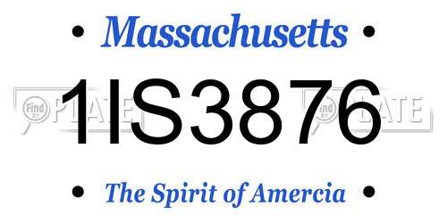 1IS3876 Massachusetts License Plate