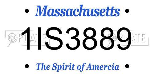 1IS3889 Massachusetts License Plate