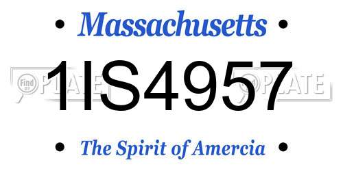 1IS4957 Massachusetts License Plate