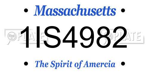 1IS4982 Massachusetts License Plate