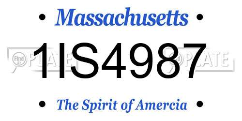 1IS4987 Massachusetts License Plate