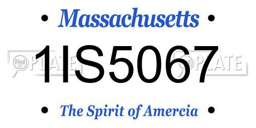 1IS5067 Massachusetts License Plate