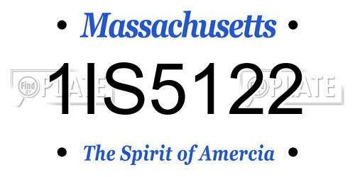1IS5122 Massachusetts License Plate