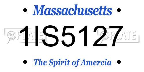 1IS5127 Massachusetts License Plate