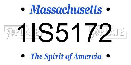 1IS5172 Massachusetts License Plate