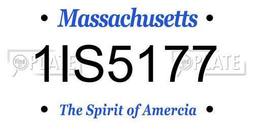 1IS5177 Massachusetts License Plate