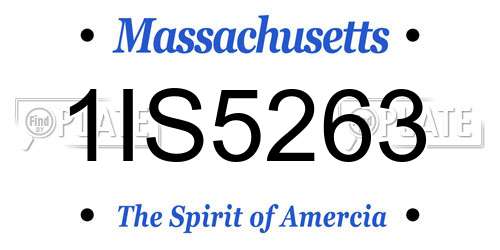 1IS5263 Massachusetts License Plate