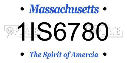 1IS6780 Massachusetts License Plate