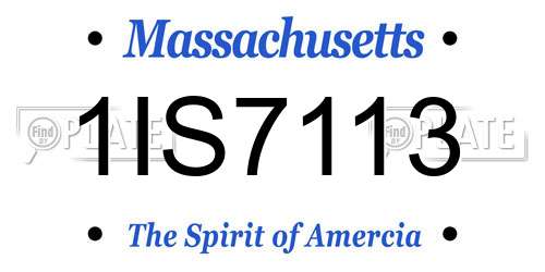 1IS7113 Massachusetts License Plate