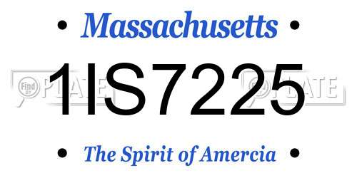 1IS7225 Massachusetts License Plate
