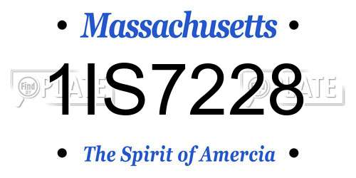 1IS7228 Massachusetts License Plate