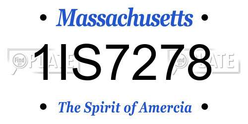 1IS7278 Massachusetts License Plate