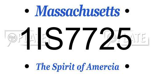 1IS7725 Massachusetts License Plate