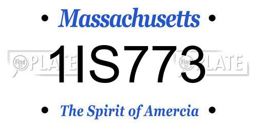 1IS773 Massachusetts License Plate
