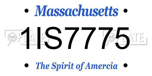 1IS7775 Massachusetts License Plate