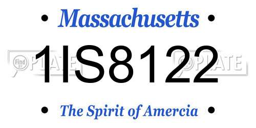 1IS8122 Massachusetts License Plate