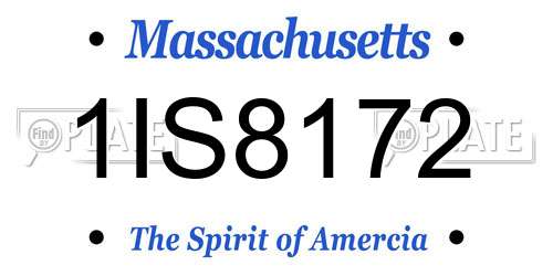 1IS8172 Massachusetts License Plate