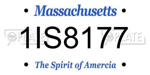 1IS8177 Massachusetts License Plate