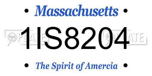 1IS8204 Massachusetts License Plate