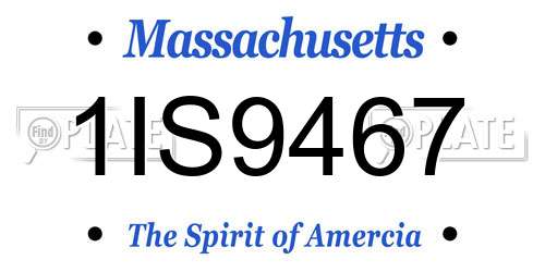 1IS9467 Massachusetts License Plate