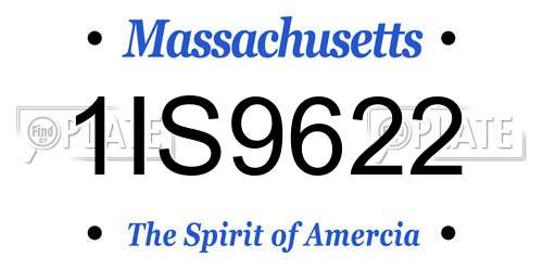 1IS9622 Massachusetts License Plate