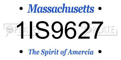1IS9627 Massachusetts License Plate