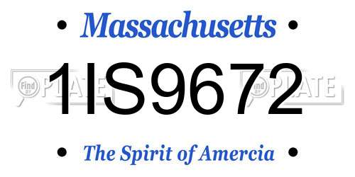 1IS9672 Massachusetts License Plate