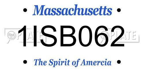 1ISB062 Massachusetts License Plate