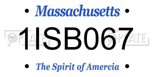 1ISB067 Massachusetts License Plate