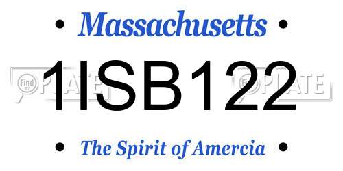 1ISB122 Massachusetts License Plate