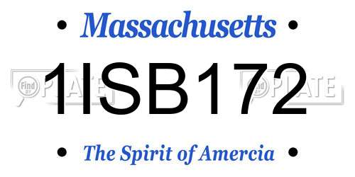 1ISB172 Massachusetts License Plate