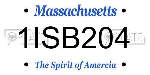 1ISB204 Massachusetts License Plate