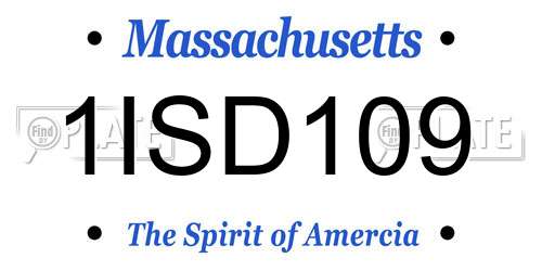 1ISD109 Massachusetts License Plate