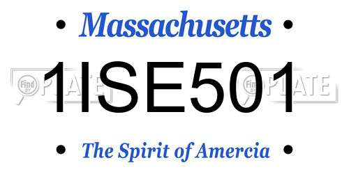 1ISE501 Massachusetts License Plate