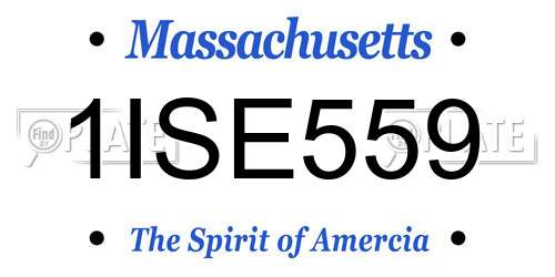 1ISE559 Massachusetts License Plate