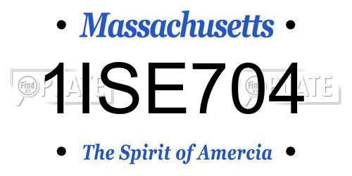 1ISE704 Massachusetts License Plate