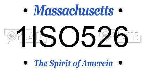 1ISO526 Massachusetts License Plate