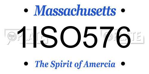1ISO576 Massachusetts License Plate