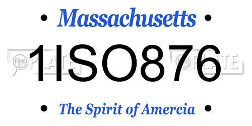 1ISO876 Massachusetts License Plate