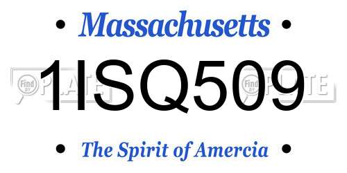 1ISQ509 Massachusetts License Plate