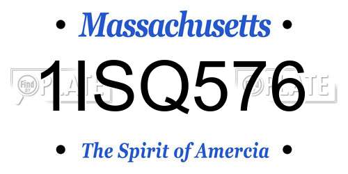 1ISQ576 Massachusetts License Plate