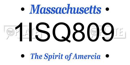 1ISQ809 Massachusetts License Plate