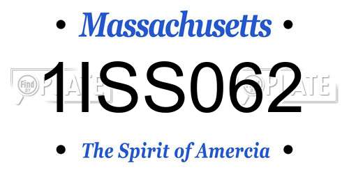 1ISS062 Massachusetts License Plate