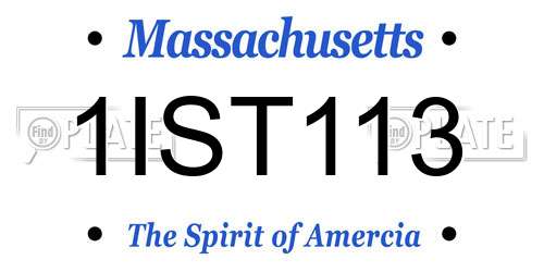 1IST113 Massachusetts License Plate