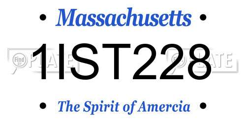 1IST228 Massachusetts License Plate