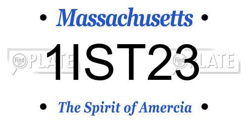 1IST23 Massachusetts License Plate