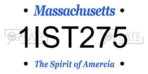 1IST275 Massachusetts License Plate